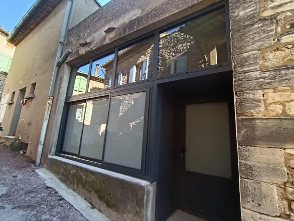 Baie aluminium anthracite — réalisation La Menuiserie Notarianni